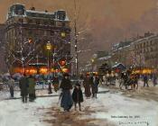 Place Pigalle, Winter - 爱德华·科尔特斯